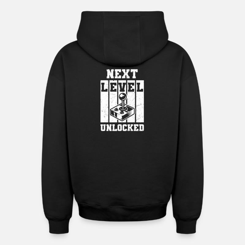 Niveau suivant débloqué - Sweat à capuche unisexe zippé oversize épais SPREAD - noir