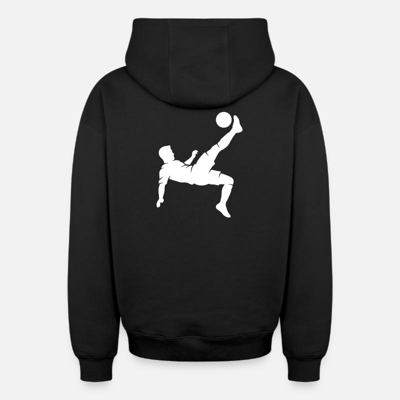 Bicyclette du footballeur - Sweat à capuche unisexe zippé oversize épais SPREAD - noir