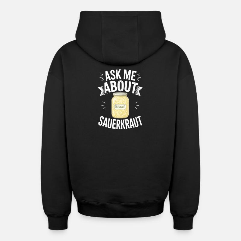 Cadeau de choucroute - Sweat à capuche unisexe zippé oversize épais SPREAD - noir