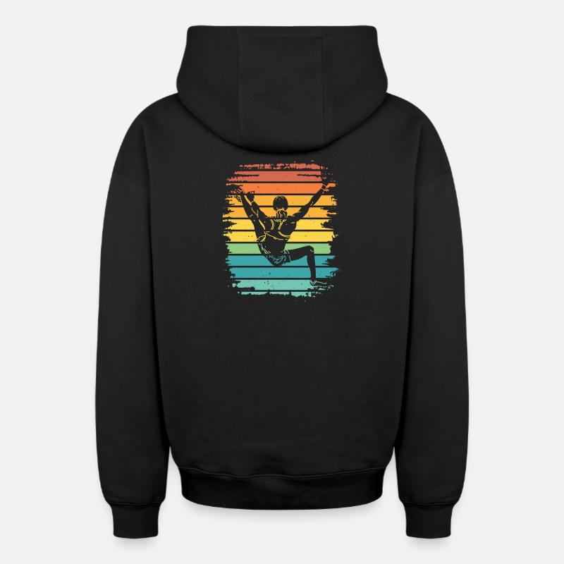 Bloc de bloc de Boulderer - Sweat à capuche unisexe zippé oversize épais SPREAD - noir