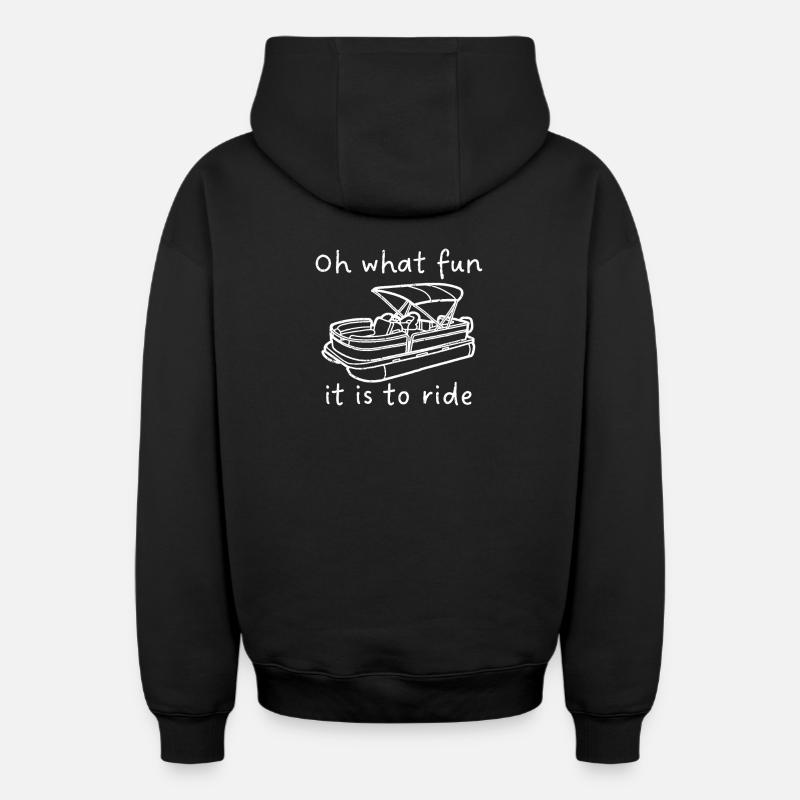Oh quel plaisir de rouler - Sweat à capuche unisexe zippé oversize épais SPREAD - noir
