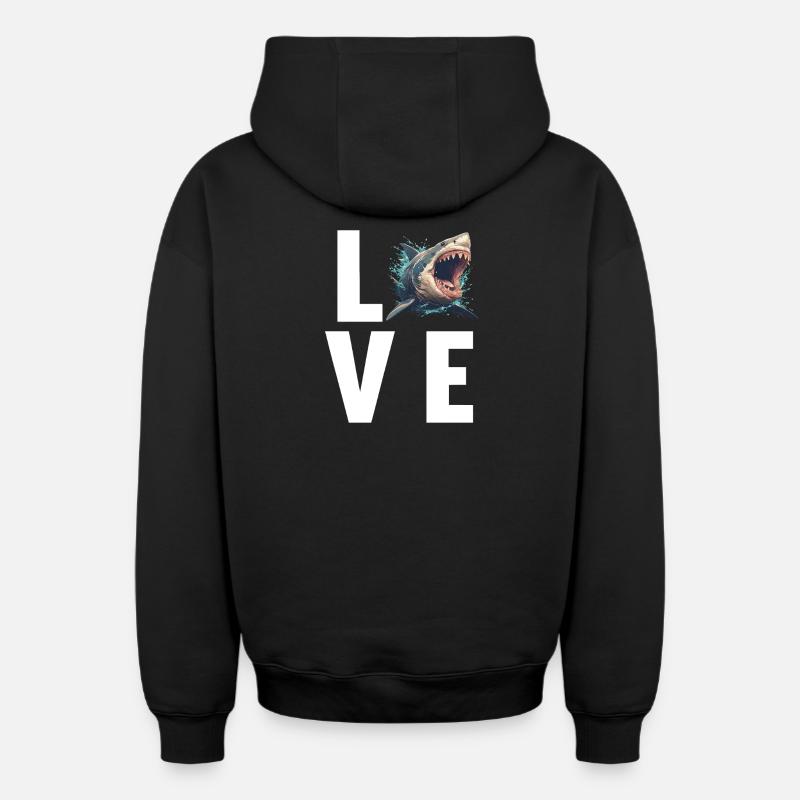 Mégalodons Mégalodon - Sweat à capuche unisexe zippé oversize épais SPREAD - noir