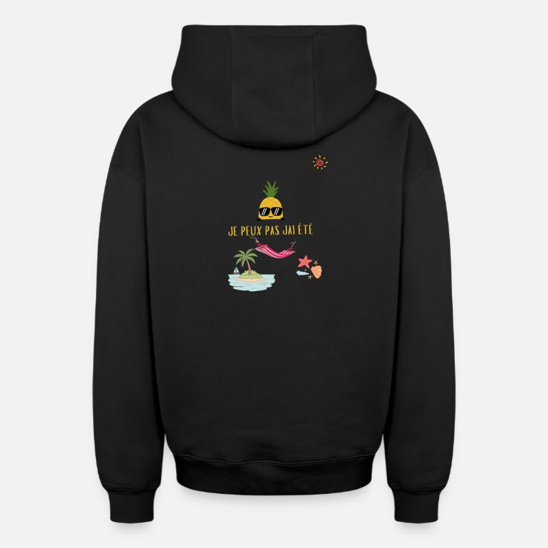 Ananas chic été hamac - Sweat à capuche unisexe zippé oversize épais SPREAD - noir
