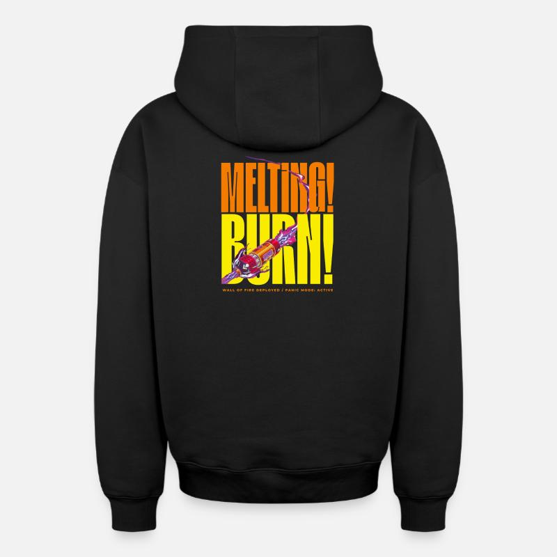 FOND ! Mur de Feu - Sweat à capuche unisexe zippé oversize épais SPREAD - noir
