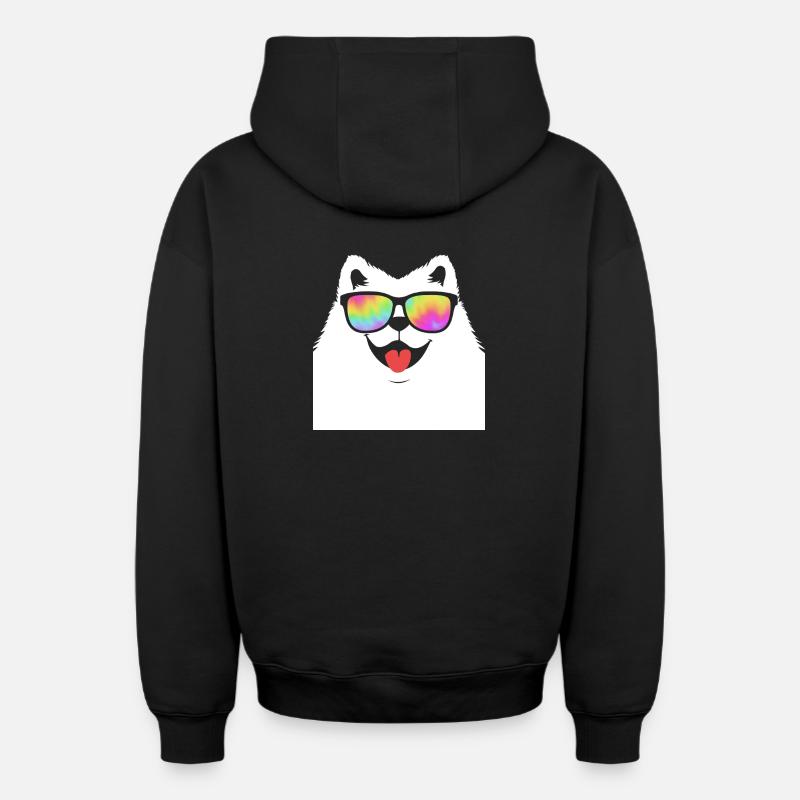 Samoyède - Sweat à capuche unisexe zippé oversize épais SPREAD - noir