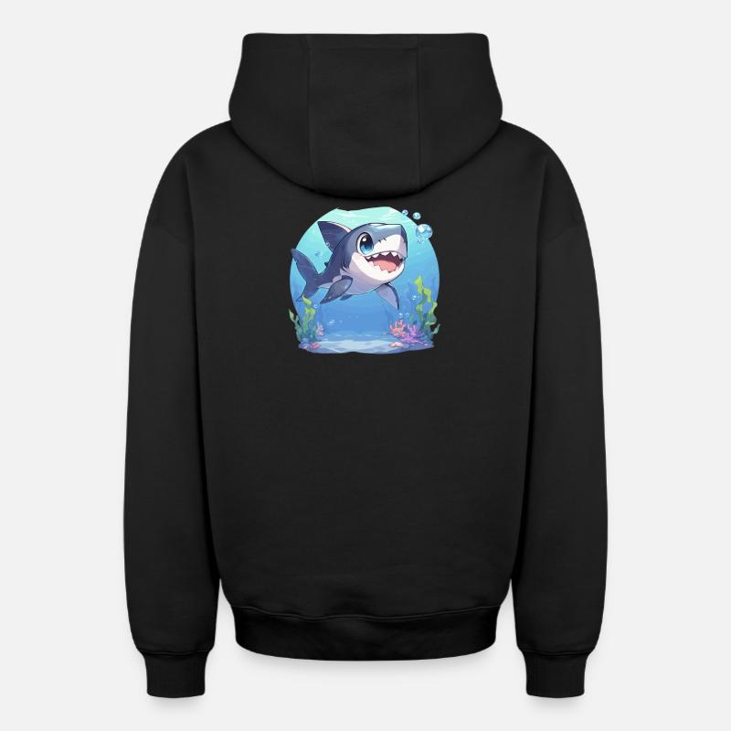Requins Requin - Sweat à capuche unisexe zippé oversize épais SPREAD - noir