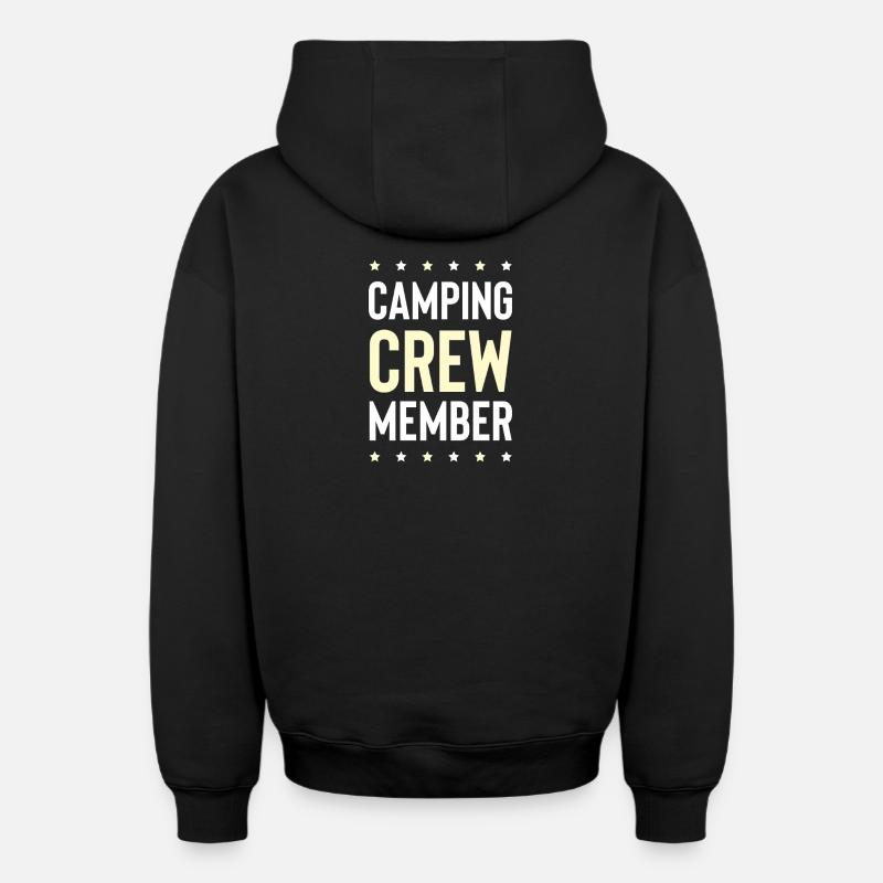 Équipe de camping - Sweat à capuche unisexe zippé oversize épais SPREAD - noir