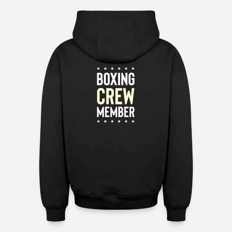 Équipe de boxe - Sweat à capuche unisexe zippé oversize épais SPREAD - noir