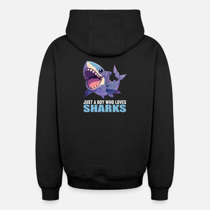Requins Requin - Sweat à capuche unisexe zippé oversize épais SPREAD - noir