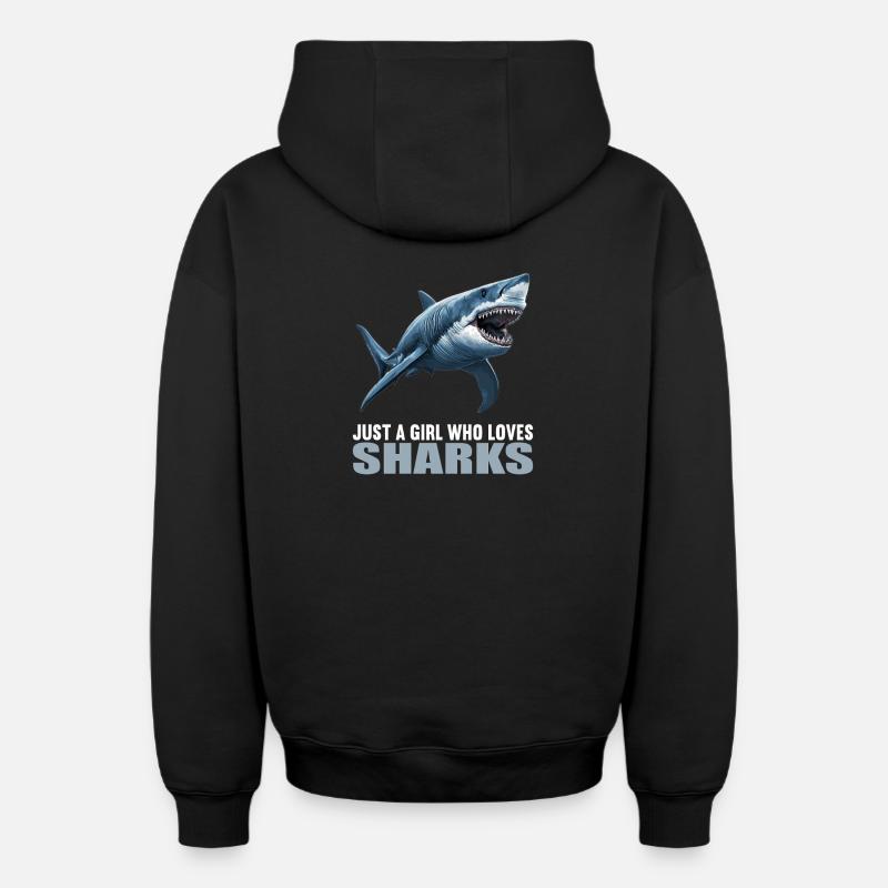 Requins Requin - Sweat à capuche unisexe zippé oversize épais SPREAD - noir