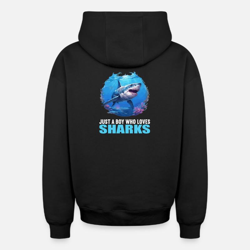 Requins Requin - Sweat à capuche unisexe zippé oversize épais SPREAD - noir