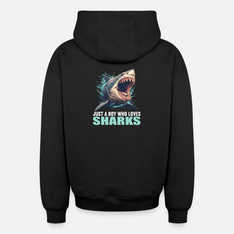 Requins Requin - Sweat à capuche unisexe zippé oversize épais SPREAD - noir