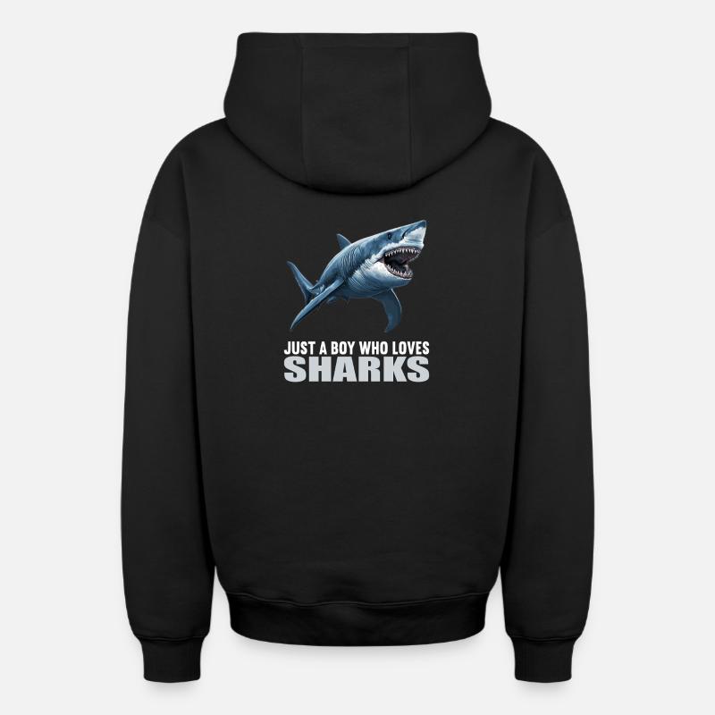 Requins Requin - Sweat à capuche unisexe zippé oversize épais SPREAD - noir