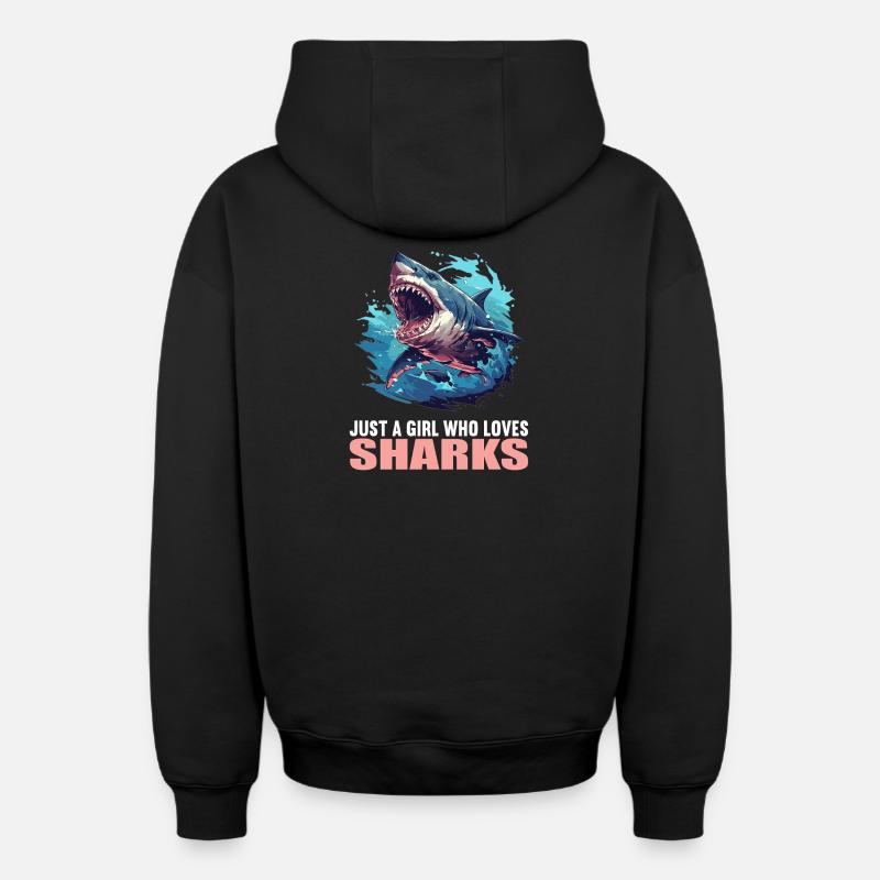 Requins Requin - Sweat à capuche unisexe zippé oversize épais SPREAD - noir