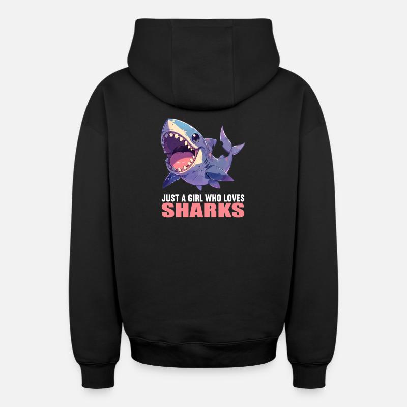 Requins Requin - Sweat à capuche unisexe zippé oversize épais SPREAD - noir