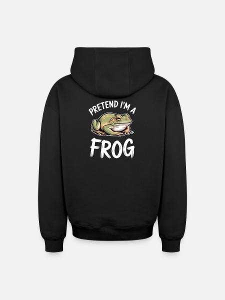Frog Sayings Frogs Funny Frog Gift - Oversized Heavyweight Unisex Zip Hoodie - black
