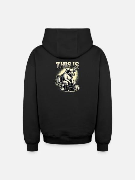 C’est de l’humour de toilettes à la connerie - Sweat à capuche unisexe zippé oversize épais SPREAD - noir