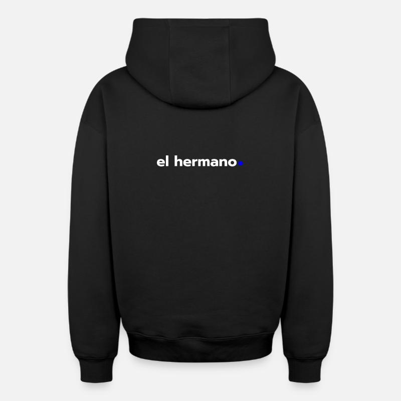 el hermano - Sweat à capuche unisexe zippé oversize épais SPREAD - noir