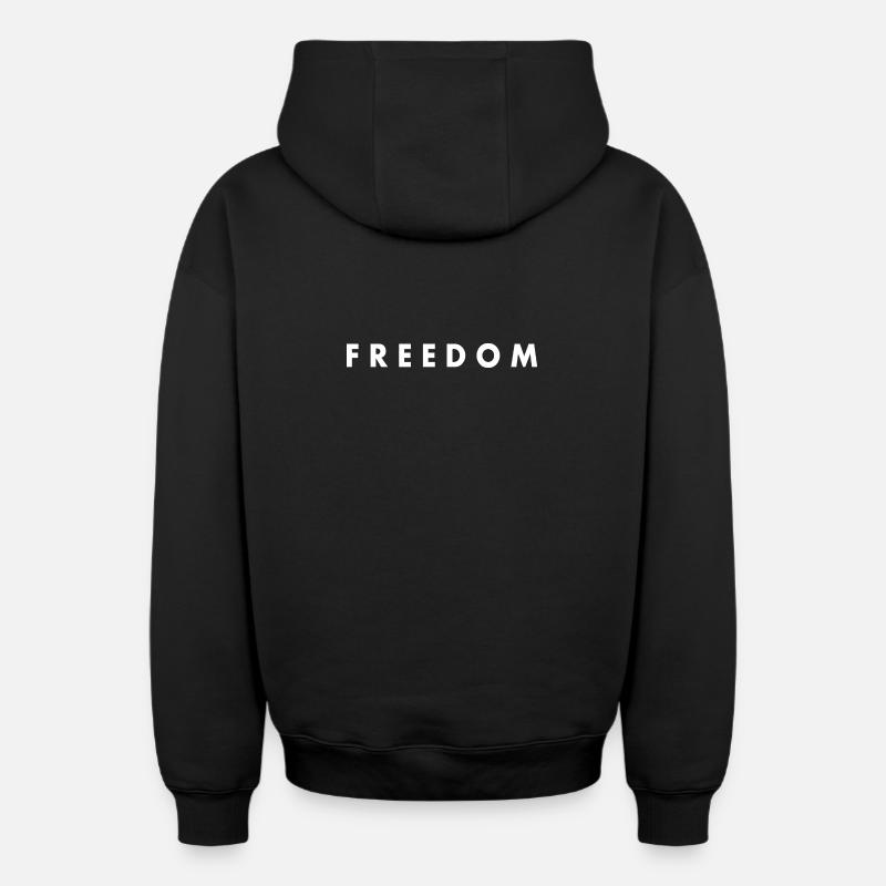 Liberté - Sweat à capuche unisexe zippé oversize épais SPREAD - noir