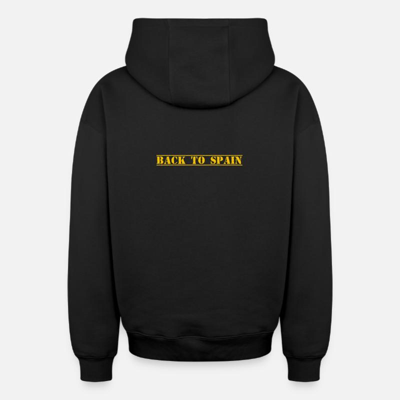 Espagne Espagnol - Sweat à capuche unisexe zippé oversize épais SPREAD - noir