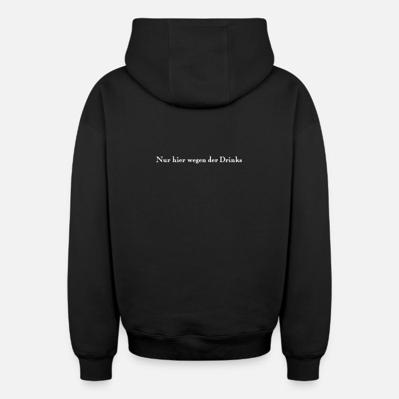 Seulement ici pour les boissons - Sweat à capuche unisexe zippé oversize épais SPREAD - noir