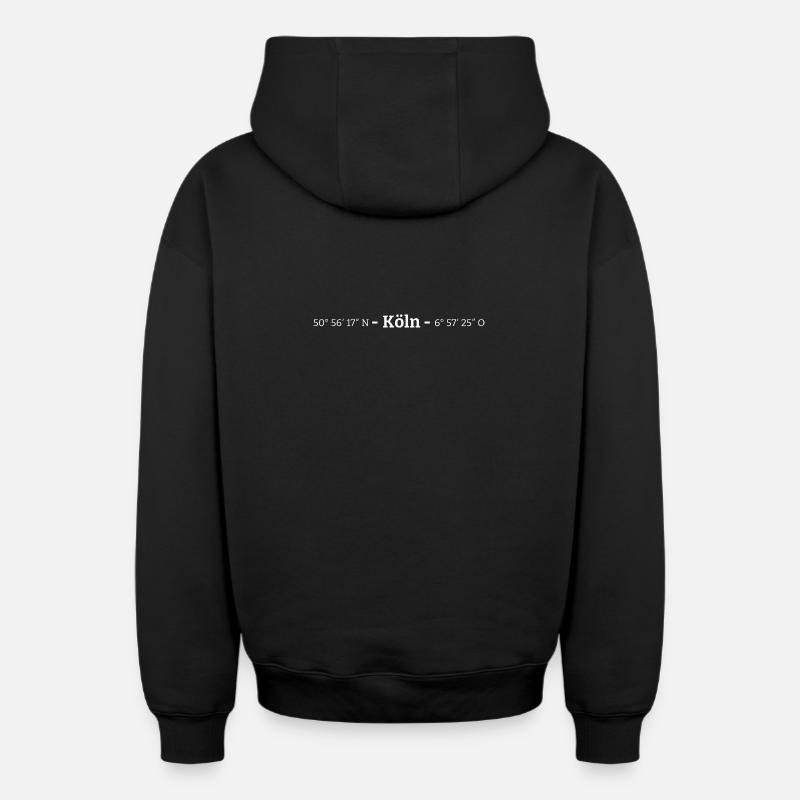 Coordonnées Cologne - Sweat à capuche unisexe zippé oversize épais SPREAD - noir