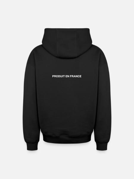 PRODUIT EN FRANCE - Oversized Heavyweight Unisex Zip Hoodie - black