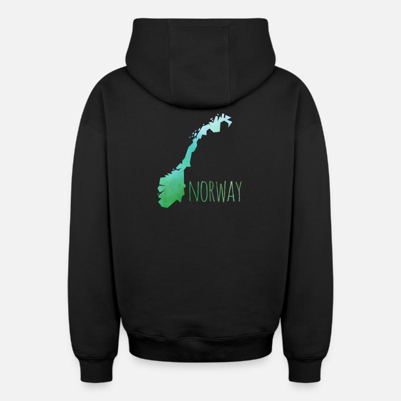 norway - Sweat à capuche unisexe zippé oversize épais SPREAD - noir