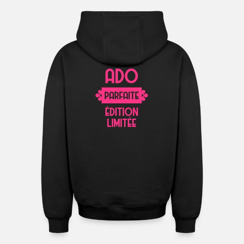 adolescent / enfant / ado / adolescente - Sweat à capuche unisexe zippé oversize épais SPREAD - noir