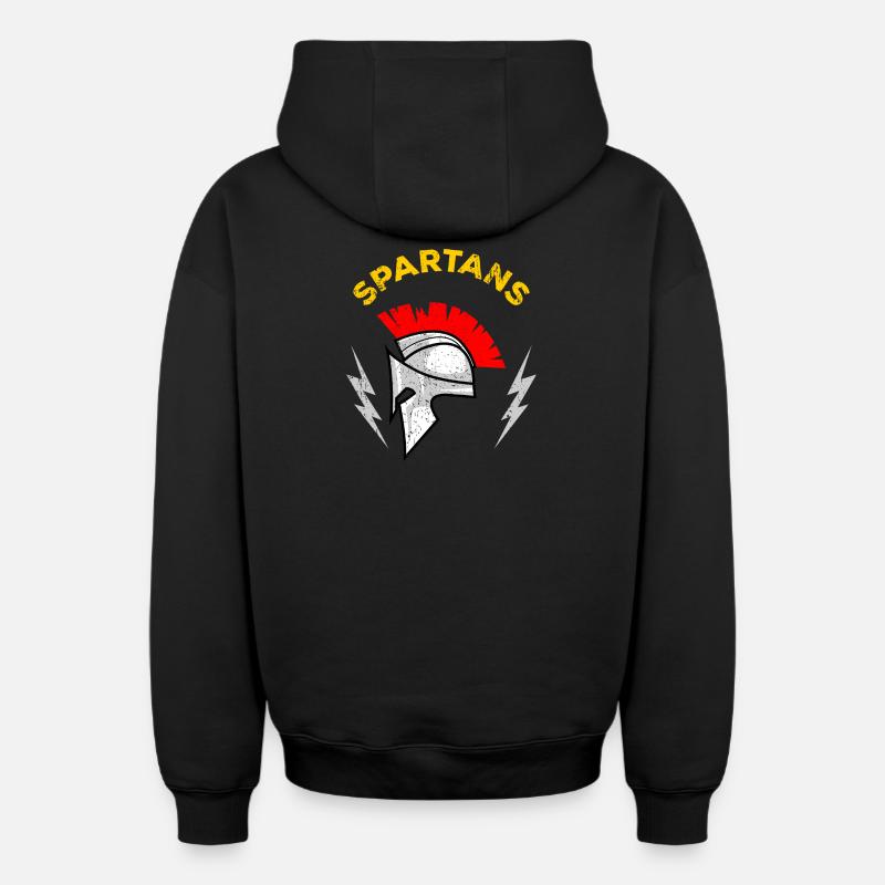 Casque Mohawk Spartan - Sweat à capuche unisexe zippé oversize épais SPREAD - noir