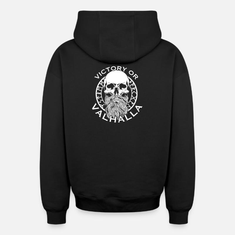 Victoria oder Walhalla - Oversized Heavyweight Unisex Zip Hoodie - Schwarz