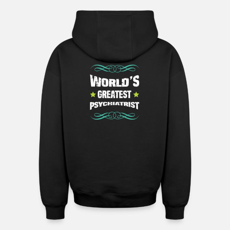 Weltbester Psychiater - Oversized Heavyweight Unisex Zip Hoodie - Schwarz