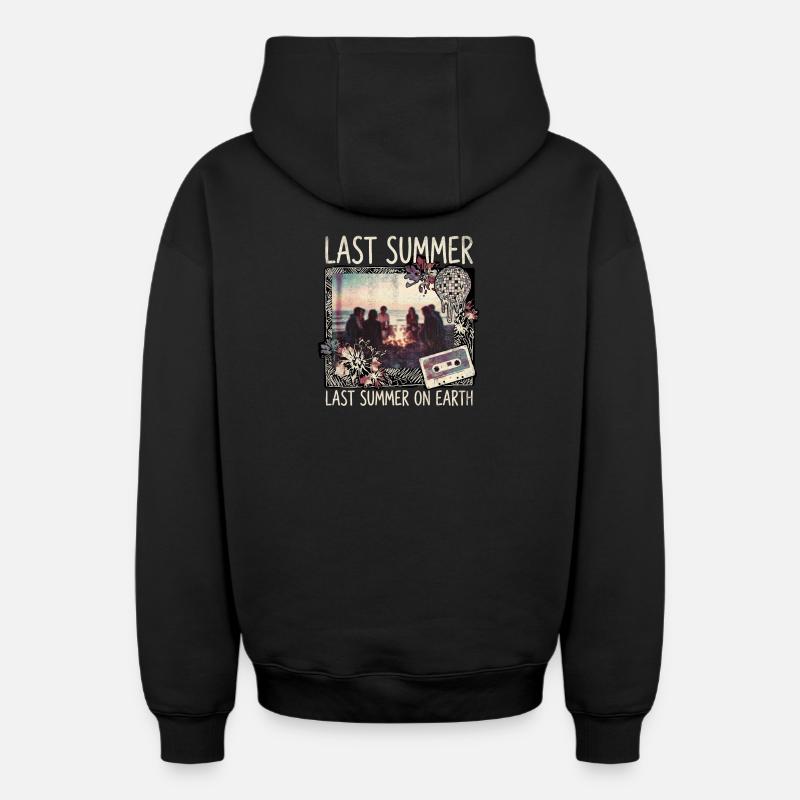 Dernier buzzer - Sweat à capuche unisexe zippé oversize épais SPREAD - noir