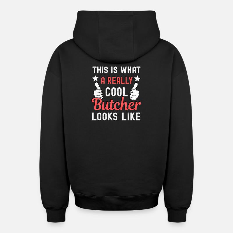 Boucher Boucher - Sweat à capuche unisexe zippé oversize épais SPREAD - noir