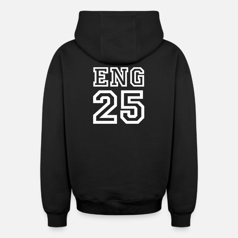ANGLETERRE - Sweat à capuche unisexe zippé oversize épais SPREAD - noir