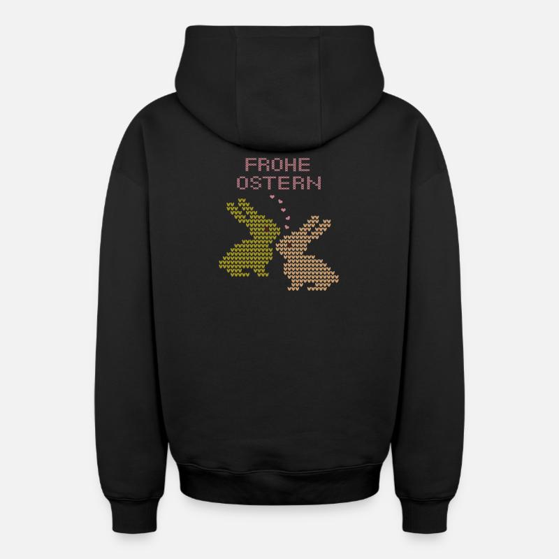 Joyeuses Pâques - Sweat à capuche unisexe zippé oversize épais SPREAD - noir