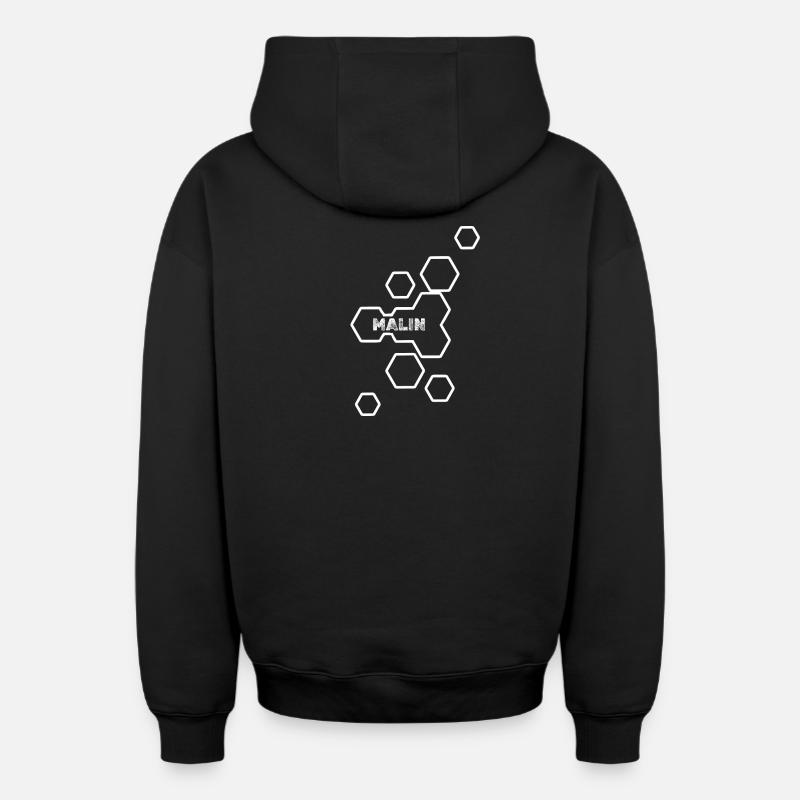 Nom Malin - Sweat à capuche unisexe zippé oversize épais SPREAD - noir