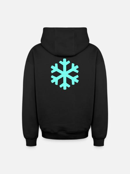 Eisblauer Schneekristall - Oversized Heavyweight Unisex Zip Hoodie - black