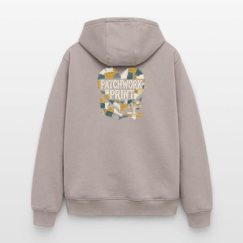 Impression patchwork Sweat à capuche unisexe zippé oversize épais SPREAD