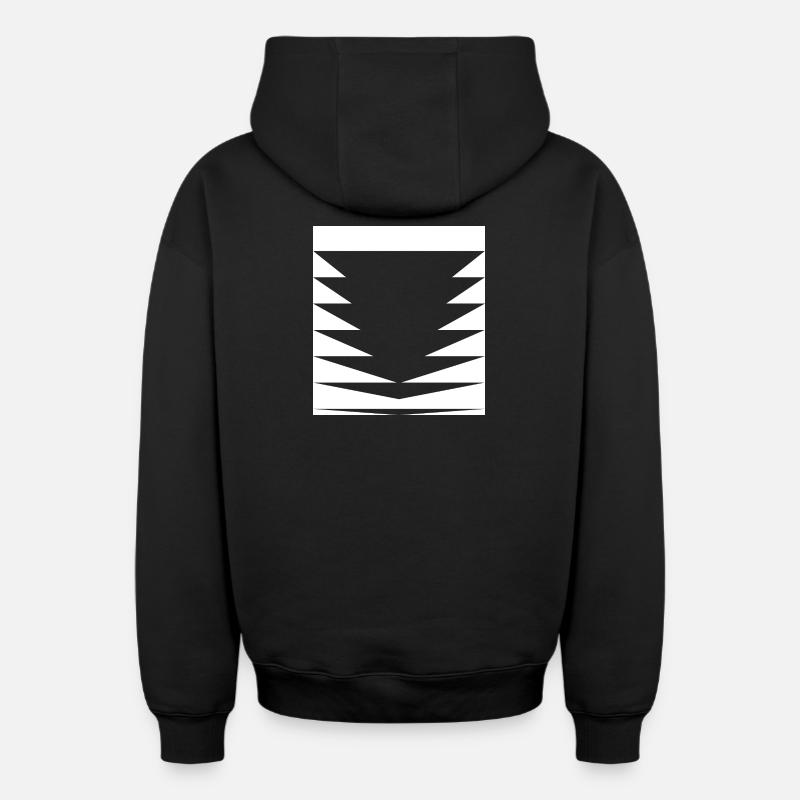 black triangles pattern - Oversized Heavyweight Unisex Zip Hoodie - black