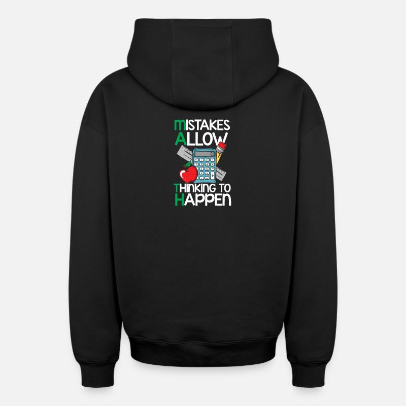 mathématiques - Sweat à capuche unisexe zippé oversize épais SPREAD - noir