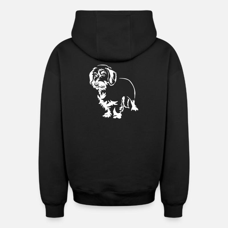 Teckel « Black Edition » - Sweat à capuche unisexe zippé oversize épais SPREAD - noir