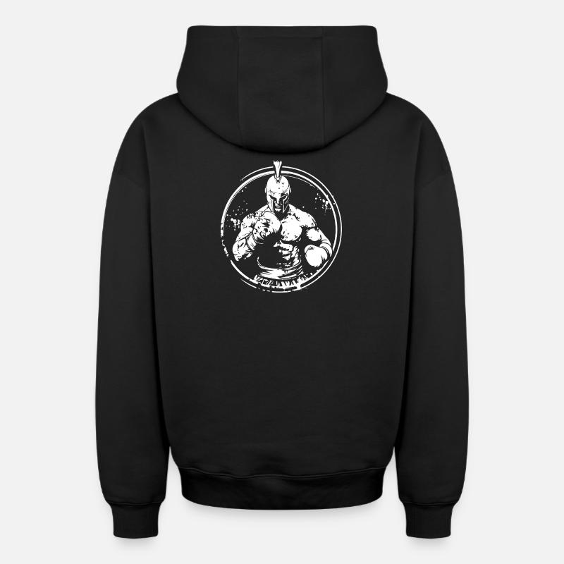 Spartan Boxer Boxe MMA - Sweat à capuche unisexe zippé oversize épais SPREAD - noir