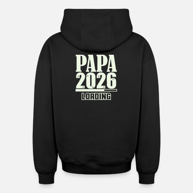 Papa 2026 Loading - Oversized Heavyweight Unisex Zip Hoodie - Schwarz