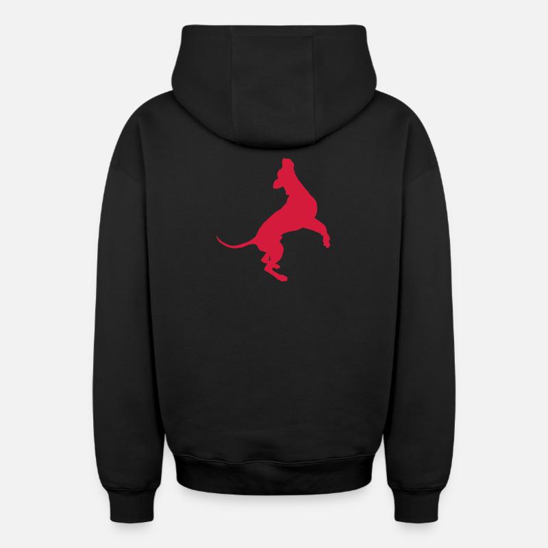 Saut Dane - Sweat à capuche unisexe zippé oversize épais SPREAD - noir