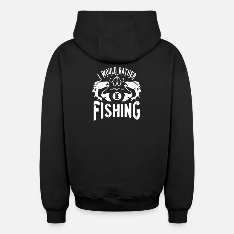 pêche, pêcheur, fan de pêche - Sweat à capuche unisexe zippé oversize épais SPREAD - noir