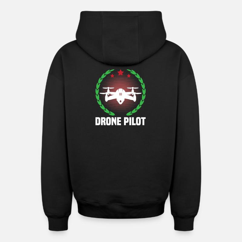 Pilote de drone - Sweat à capuche unisexe zippé oversize épais SPREAD - noir