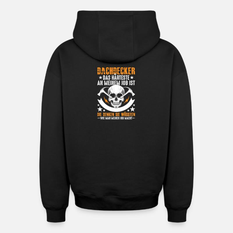 Le couvreur le plus dur - Sweat à capuche unisexe zippé oversize épais SPREAD - noir