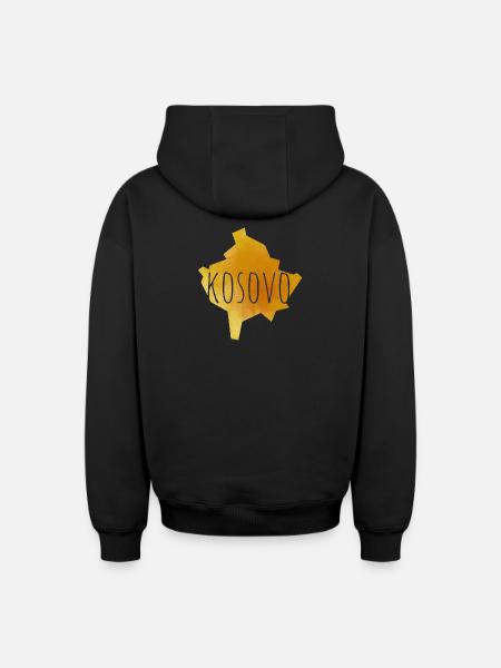 kosovo - Oversized Heavyweight Unisex Zip Hoodie - black