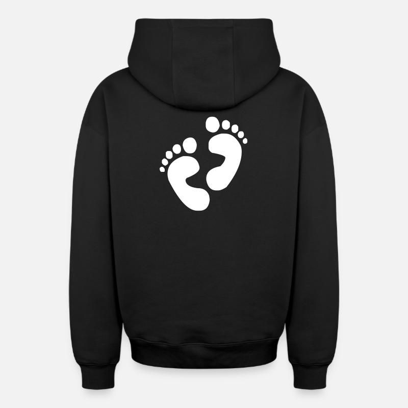 Empreintes de pas pieds - Sweat à capuche unisexe zippé oversize épais SPREAD - noir